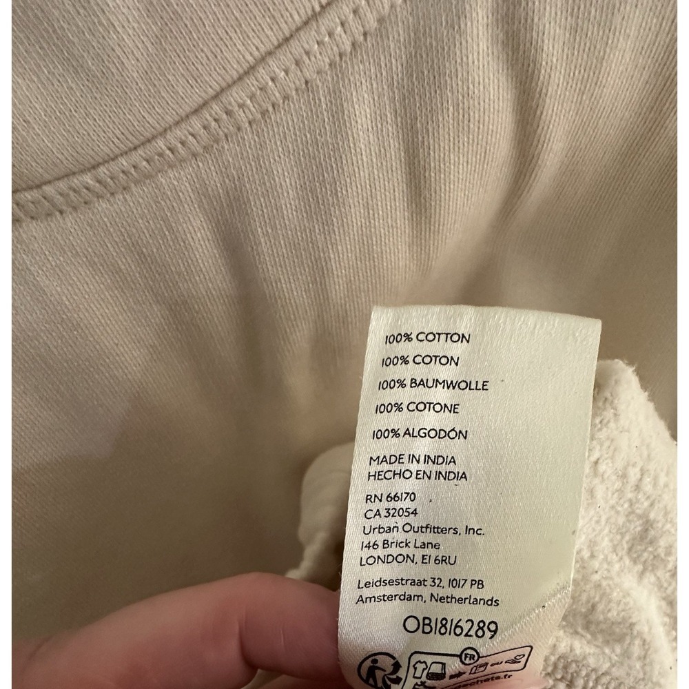 Anthropologie Women's Pullover Cropped Fleece Cotton Sweatshirt Peach Size S - Picture 4 of 6